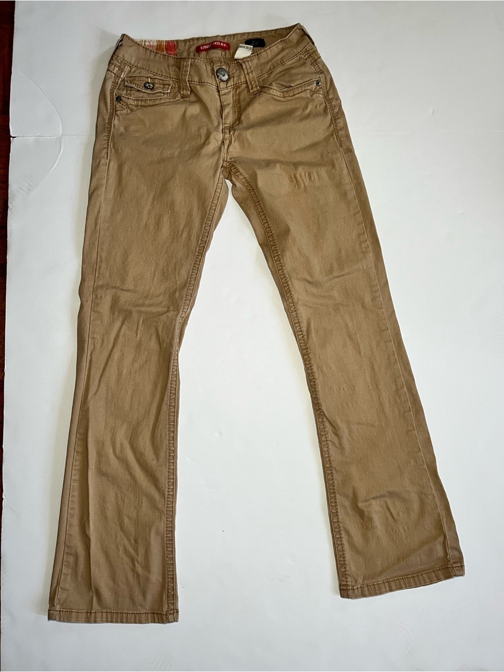 UNIONBAY Y2K Grunge Skater Bootcut Pants Khaki Tan Sz 3 Low Rise